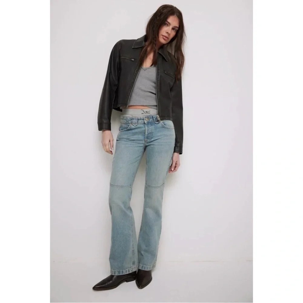 NWT Free People We The Free Flora Low-Rise Bootcut Jeans Kismet Blue 26
